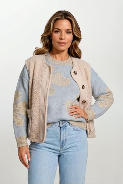 Afbeeldingen van Vestje - Terra di Siena - bouclé - beige