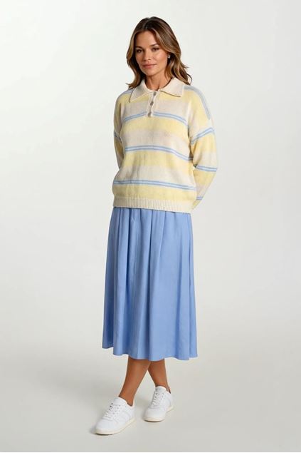 Afbeeldingen van Pull - Terra di Siena - polo lm - strepen