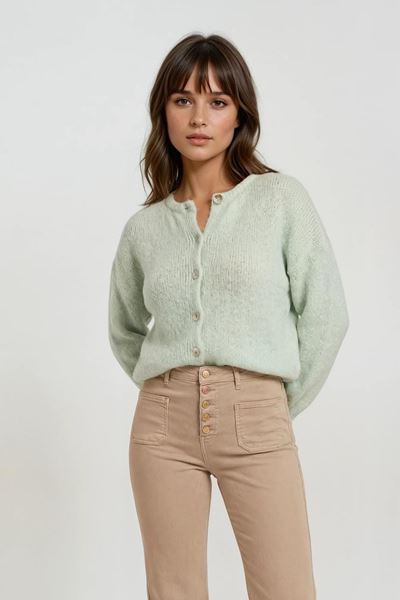 Afbeelding van Cardigan - Selected by Podium -knopen S26 - mint