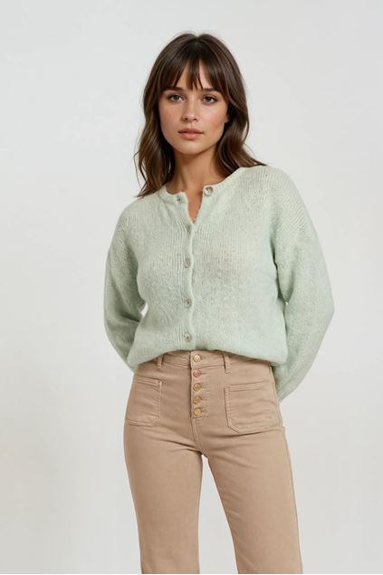 Afbeeldingen van Cardigan - Selected by Podium -knopen S26 - mint