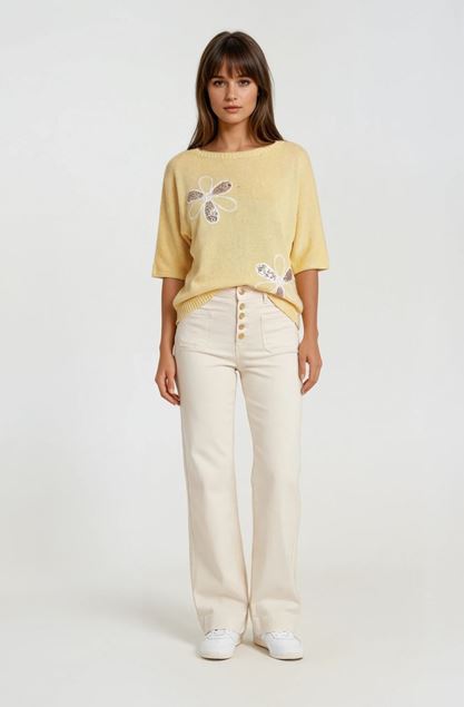 Afbeeldingen van Pull - Terra di Siena -geel/ bloem