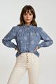 Picture of Blouse - Terra di Siena - Jeansblauw witte print
