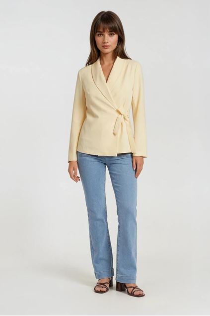 Toon details van Blazer - Terra di Siena - Geel striksluiting Afbeeldingen van Blazer - Terra di Siena - Geel striksluiting