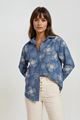 Picture of Blouse - Terra di Siena - Jeansblauw ecru bloem