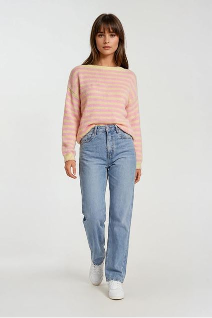 Toon details van Pull - Terra di Siena - Stripes - geel/roze Afbeeldingen van Pull - Terra di Siena - Stripes - geel/roze