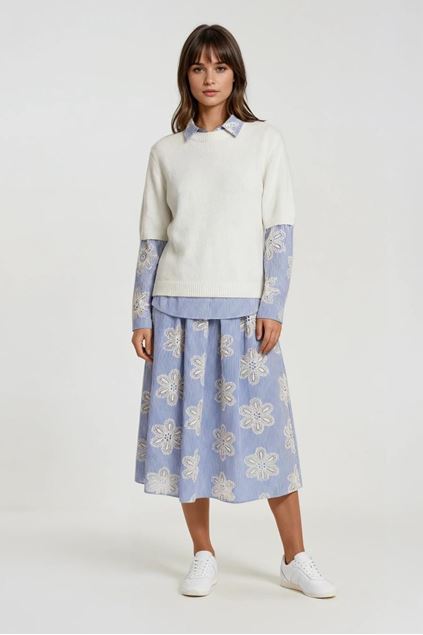 Afbeeldingen van Rok - Terra di Siena - Stripes - blauw/bloem