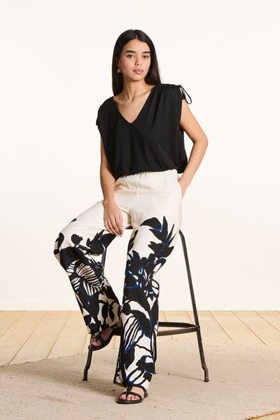 Afbeelding van Broek - La Fée Maraboutée - Demeris - ecru/noir