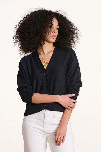 Picture of Cardigan - La Fée Maraboutée - Foxy - bleu encre