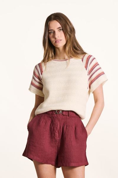 Picture of Pull - La Fée Maraboutée - Focus - ecru/mahogany