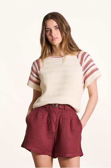 Picture of Pull - La Fée Maraboutée - Focus - ecru/mahogany