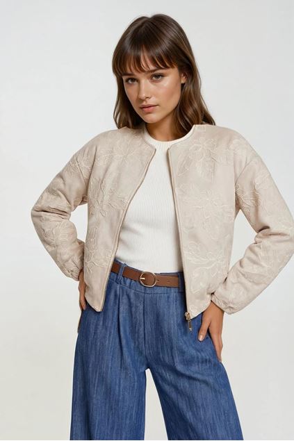 Afbeeldingen van bomper jasje - Terra di sienna - Beige