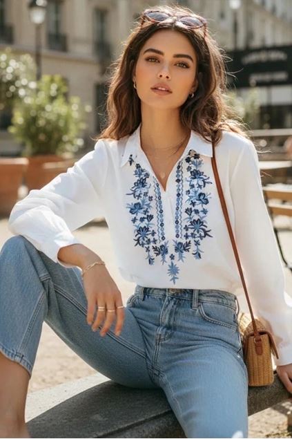 Afbeeldingen van Bloes - Selected by My Wish -  Blauw 7780