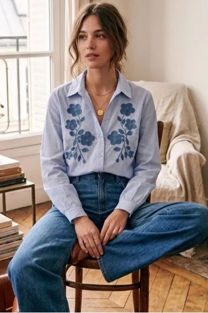 Afbeeldingen van Bloes - Selected by My Wish -  7756 - 2 Blauw