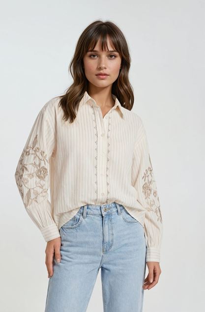 Afbeeldingen van Bloes - Selected by My Wish - CH3622 - Beige