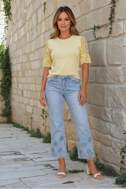 Picture of Broek - Selected by My Wish - M7358K - broderiejeans