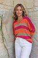 Picture of Pull - Terra di siena - Gold  fushia  V hals
