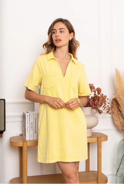 Toon details van Jurk- Selected by My Wish - Jp3398 - Geel Afbeeldingen van Jurk- Selected by My Wish - Jp3398 - Geel