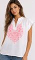 Afbeelding van Blouse - JS Millenium - 3800 - White/fluo pink