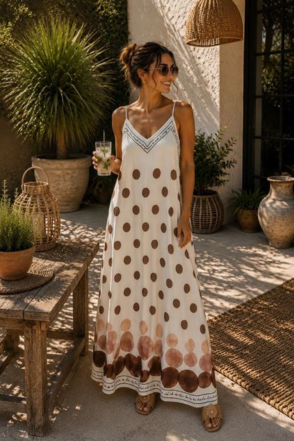 Afbeeldingen van Jurk- Selected by My Wish - 179250 - ivory/brown