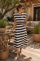 Afbeelding van Jurk - Terra di Siena - Stripes - wit/marine