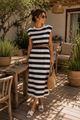Afbeelding van Jurk - Terra di Siena - Stripes - wit/marine
