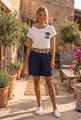Afbeelding van T-shirt - Selected by My Wish - 119250 - ecru/marine