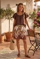 Afbeelding van Short - Selected by My Wish - 112350s - Ivoor /bruin Zig Zag