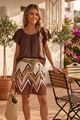 Afbeelding van Short - Selected by My Wish - 112350s - Ivoor /bruin Zig Zag