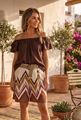 Afbeelding van Short - Selected by My Wish - 112350s - Ivoor /bruin Zig Zag