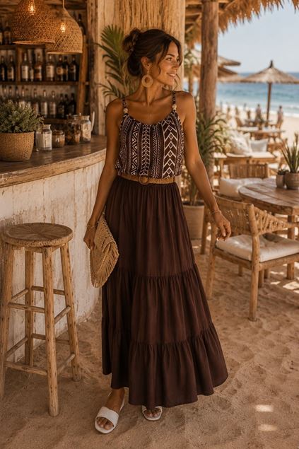 Toon details van Rok- Selected by My Wish -921250- Brown boho Afbeeldingen van Rok- Selected by My Wish -921250- Brown boho