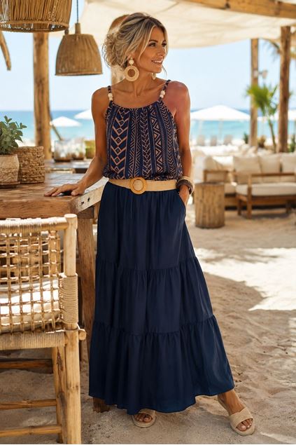 Afbeeldingen van Rok- Selected by My Wish -921250- Boho Blauw