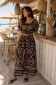 Afbeelding van Jurk- Selected by My Wish - 922500- Bruin/ Zwart