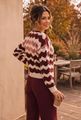 Picture of Pull - Signe Nature - 842234 - aubergine ecru rose