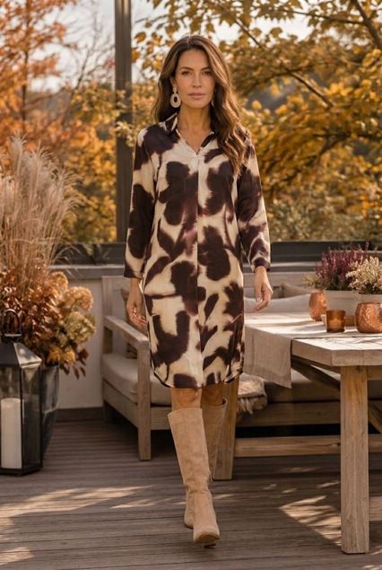 Afbeeldingen van Jurk - Signe Nature - 890289 - bordeaux beige