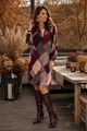 Picture of Jurk - Signe Nature - 890301 - bordeaux rose marron