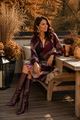 Picture of Jurk - Signe Nature - 890301 - bordeaux rose marron