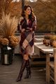 Picture of Jurk - Signe Nature - 890301 - bordeaux rose marron
