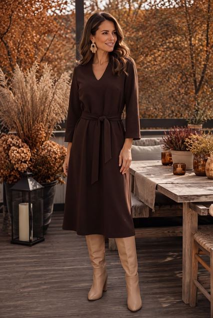 Afbeeldingen van Jurk - Signe Nature - 890303 - chocolat