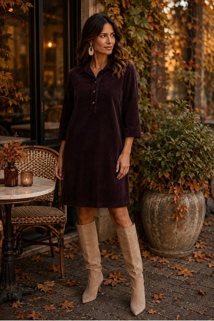 Afbeeldingen van Jurk - Signe Nature - 890304 - aubergine