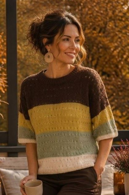 Afbeeldingen van Pull - Signe Nature - 842217 - vert vert clair beige