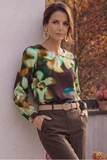 Afbeeldingen van Blouse - Comme ça - Kato - burgundy green
