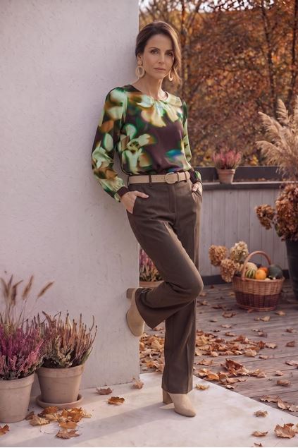 Afbeeldingen van Blouse - Comme ça - Kato - burgundy green