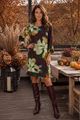 Afbeelding van Jurk - Comme ça - Kayleigh - burgundy green