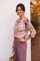 Afbeelding van Blouse - Comme ça - Romy - purple beige