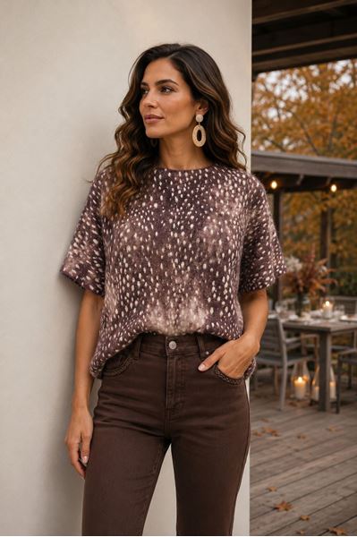 Afbeelding van Pull - Terra di Siena - haartjes - beige/ bruin