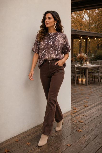 Afbeeldingen van Pull - Terra di Siena - haartjes - beige/ bruin