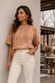 Picture of Pull - Terra di Siena - haartjes - beige/cognac