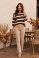 Afbeelding van Pull - Terra di Siena - Strepen bruin/ beige