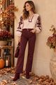 Afbeelding van Blouse - JS Millenium - Top3552 - red/wine
