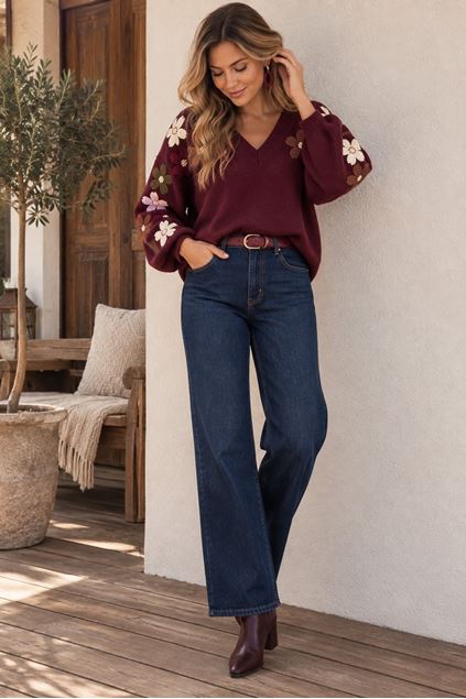 Toon details van Pull - JS Millenium - JP-8589 - bordeaux Afbeeldingen van Pull - JS Millenium - JP-8589 - bordeaux